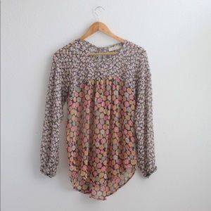 Elodie Floral Sheer Longsleeve Top Sz: S